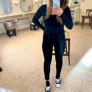 Good American Velour black skinny pants